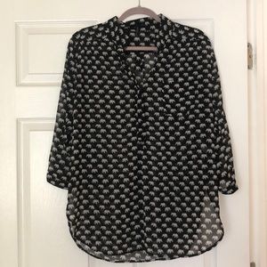 Lightweight elephant print blouse, large